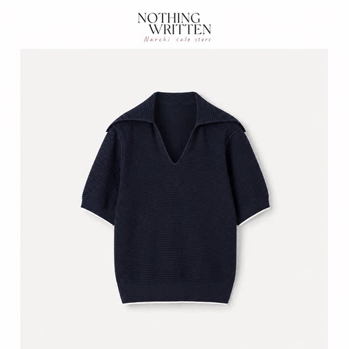 【现货】Nothing Written Narchi女装标准版型水手领针织短袖上衣