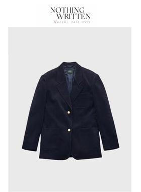 【现货】Nothing Written Narchi灯芯绒西装外套复古金扣八奶西服