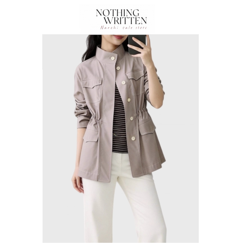 【现货】Nothing Written Narchi立领抽绳收腰简约夹克外套女上衣