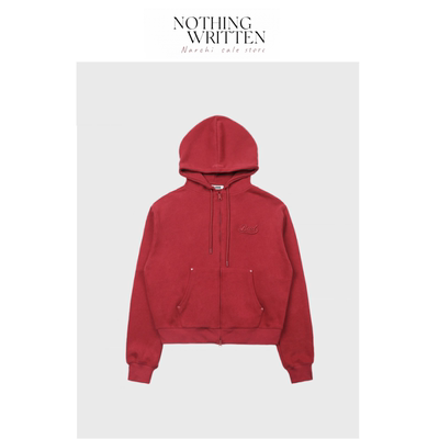 【现货】Nothing Written Narchi连帽辣妹红色卫衣女美式复古上衣