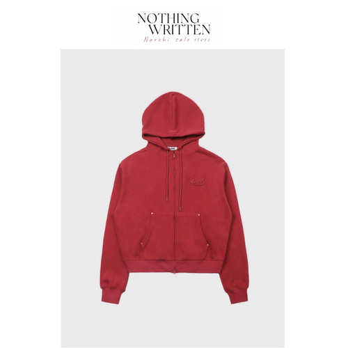 【现货】Nothing Written Narchi连帽辣妹红色卫衣女美式复古上衣