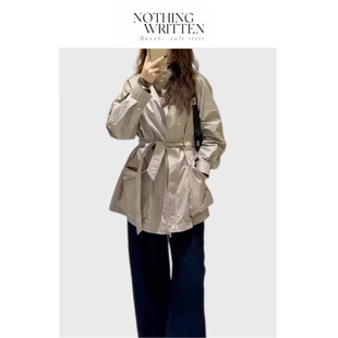 现货 风立领收腰中长款 Nothing Narchi工装 风衣女外套 Written