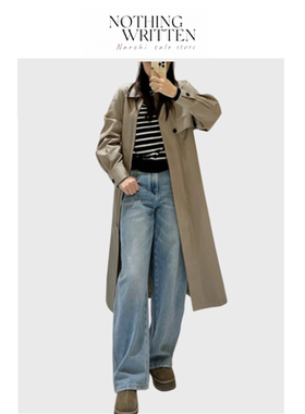 【现货】Nothing Written Narchi风衣宽松长款外套女腰带收腰显瘦