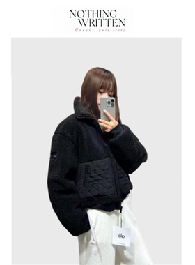 【现货】Nothing Written Narch棕色羊羔连帽短外套立领拉链夹克