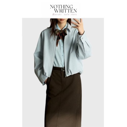 【现货】Nothing Written Narchi短拉链夹克宽松落肩设计气质外套