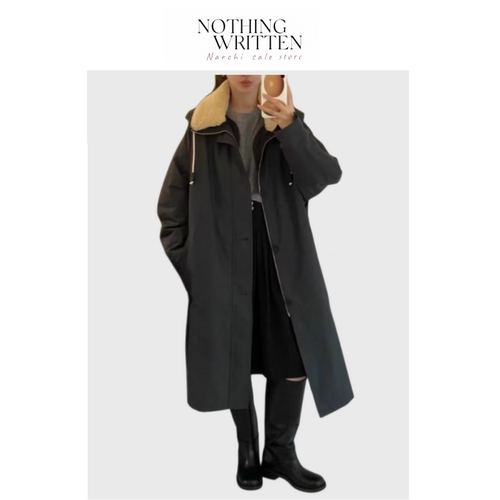 【现货】Nothing Written Narchi EGG韩国连帽鹅绒中长款羽绒服女