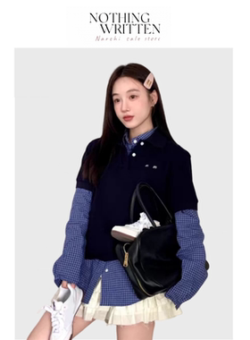 【现货】Nothing Written Narch缪系少女~韩系千金风减龄polo上衣