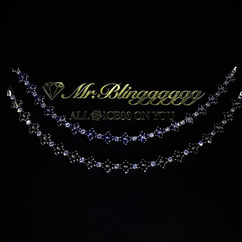 Mr.Bling不掉色黑白蓝白四叶手链