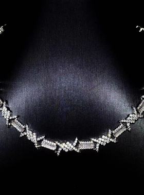 Mr.Bling混镶荆棘男女满钻古巴链