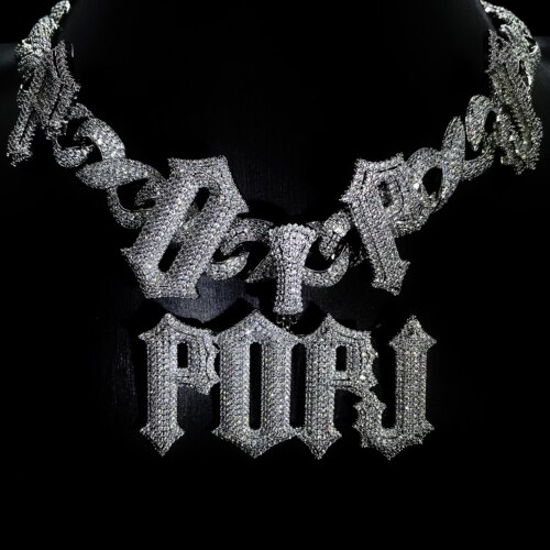 Mr.Blingggggg欧美嘻哈珠宝 定制TRAPSTAR字母拼接一体式古巴链