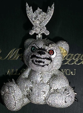 Mr.Bling满钻大号邪恶泰迪熊吊坠