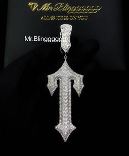 Mr.Blingggggg欧美嘻哈珠宝 CentralCee同款满钻大号TRAPSTAR吊坠