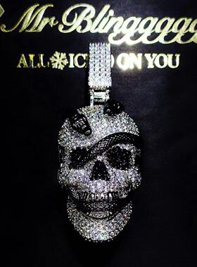 Mr.Bling毒蛇骷髅头嘻哈满钻吊坠