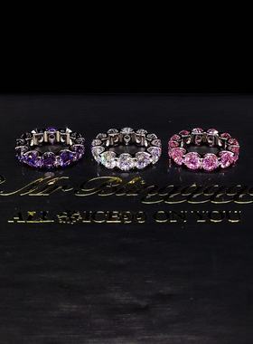 Mr.Bling男女通用纯银单排钻戒指