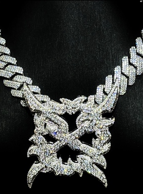 Mr.Blingggggg欧美嘻哈珠宝 Ken Carson同款定制一体式TEEN X项链