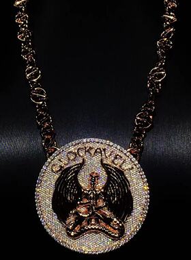 Mr.Blingggggg欧美嘻哈珠宝 私人定制2Pac KeyGlock同款圆盘项链