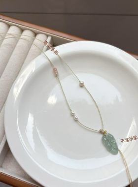 极细0.6毫米项链锁骨链简约高档精致如意款佛公平安扣绳水晶挂绳