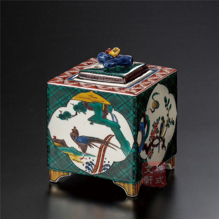日本直邮 九谷烧陶瓷器 香炉 花鳥 陶瓷供佛香薰香炉香道藏香沉香