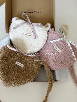 Petite Fleur原创设计 秋冬限定英国Liberty碎花内胆羊羔毛爱心包