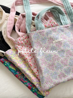 Petite Fleur原创设计 英国liberty碎花拼灯芯绒双面多用途包包