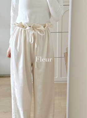 Fleur 国风系列 原创设计 新中式白玉兰花花苞裤阔腿裤