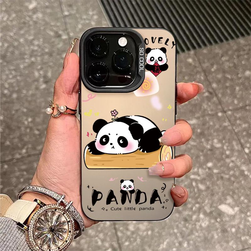 呆萌熊猫苹果16promax手机壳iphone15Plus可爱14pro小米13一加12红米k60适用华为pura80mate70荣耀9050保护套