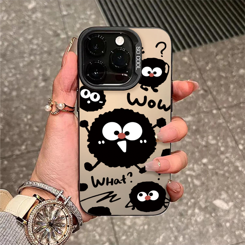 开心黑煤球适用16苹果15promax手机壳iphone141213红米k70小米荣耀90novaP50保护套3040华为pura80防摔保护套