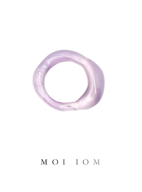 moi iom原创设计小众日本琉璃手工烧制高级莫奈紫色尾戒玻璃戒指