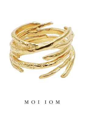moi iom小众原创925纯银手工质感肌理简约百搭精致组套戒指关节戒
