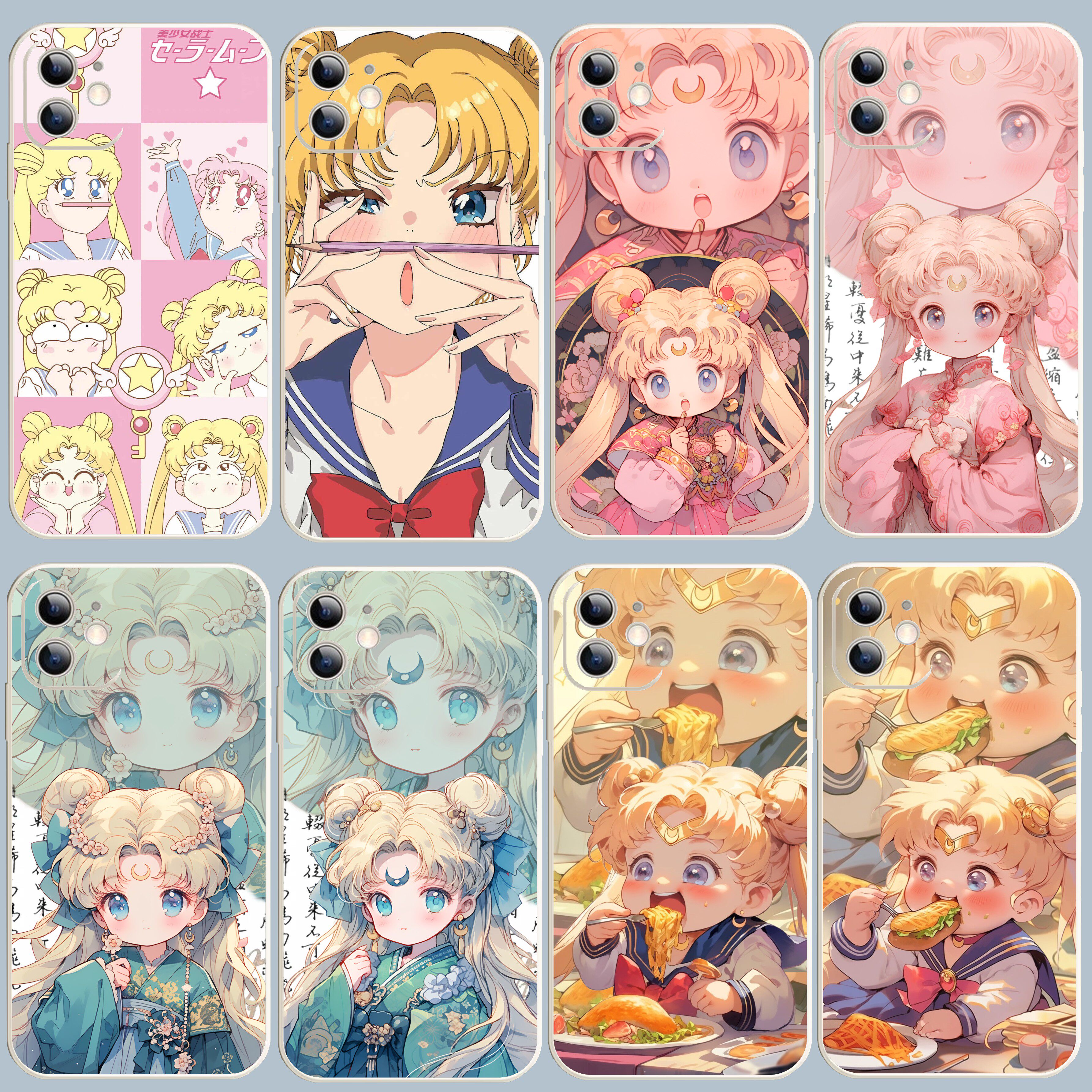 次元美少女战士手机壳适用于苹果15华为pura7荣耀90vivoy200i卡通q版