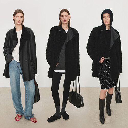 BTRS M丨西班牙进口Lacon拉贡羊毛皮毛一体外套女保暖双面穿皮草