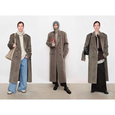 意大利进口ALPACA苏丽羊驼毛大衣长款加厚毛呢西装外套女2025新款