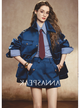 BTRS M丨重磅仿丝毛肌理收腰巴恩风猎装外套裙裤网红2026炸街套装