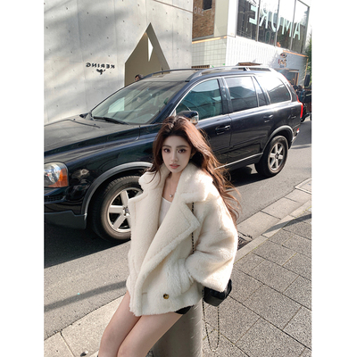 BTRS 经典M家奢贵泰迪熊短款大衣2025冬季新款加厚巨保暖皮草外套