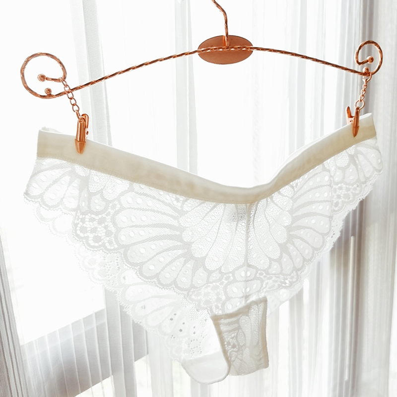 半透蕾丝镂空提臀低腰透气内裤
