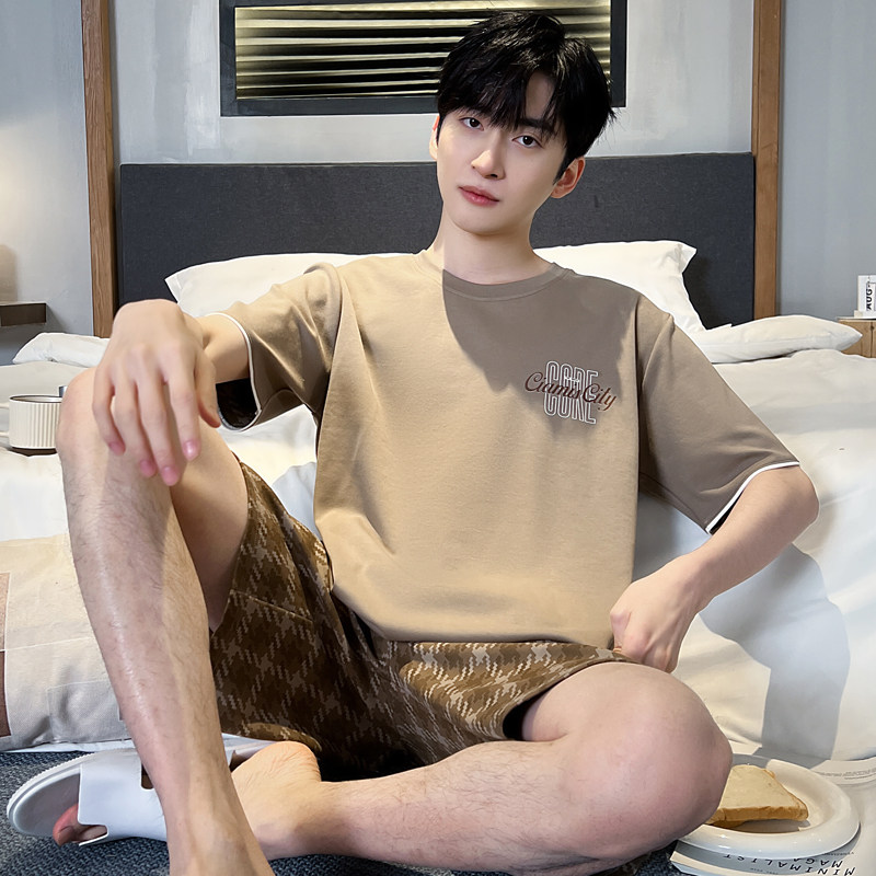 睡衣套装男士夏季短袖家居服薄款