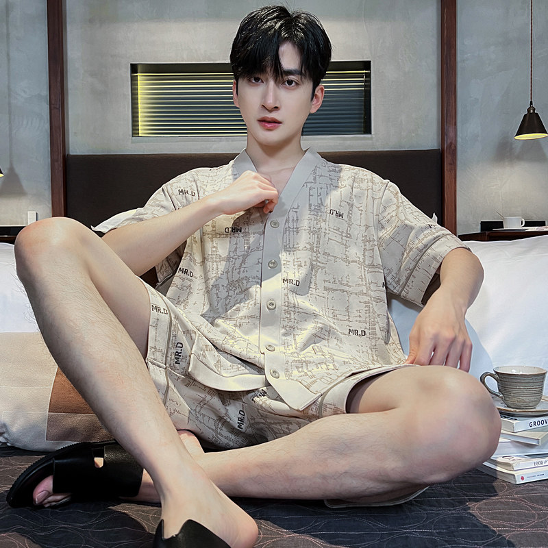 夏季男士开衫短袖睡衣套装和服家居服春秋休闲运动学生可外穿薄款,女士内衣/男士内衣/家居服,睡衣/家居服套装,淘宝优惠券,粉丝福利购,淘宝优惠卷