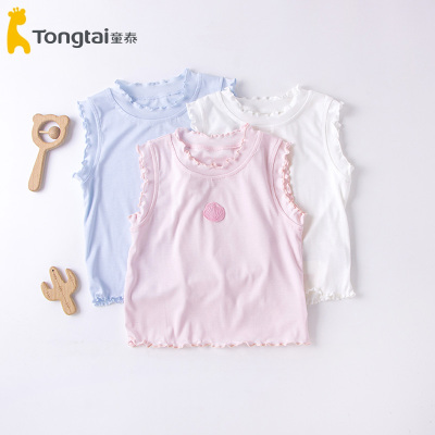 童泰夏季新款婴幼儿背心女宝宝1-4岁外出休闲时尚短袖无袖上衣035