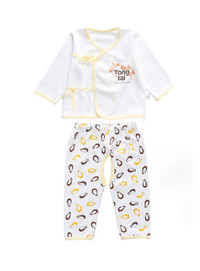 童泰  特价春夏男女宝对开开档套装新生儿对开纯棉内衣套装70045