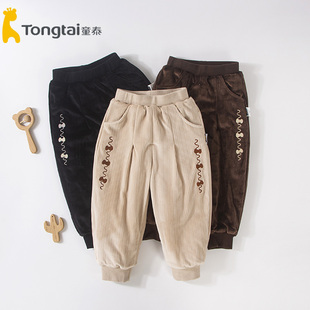 外出休闲夹棉保暖长裤 5岁男女宝宝大码 678 童泰秋冬婴幼儿薄棉裤