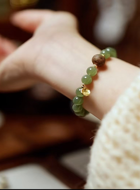 玉阅珠宝和田碧玉手链新中式轻奢