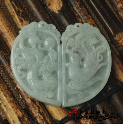 翡翠龙凤挂件新婚项坠玉石饰品