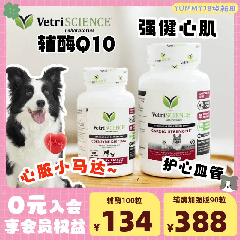 美国VetriScience宠物大师辅酶q10保护心脏心血管心率 猫咪狗狗用