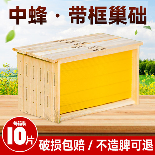成品巢框带框巢础蜂巢中蜂意蜂杉木巢基蜜蜂巢脾巢皮蜂箱养蜂