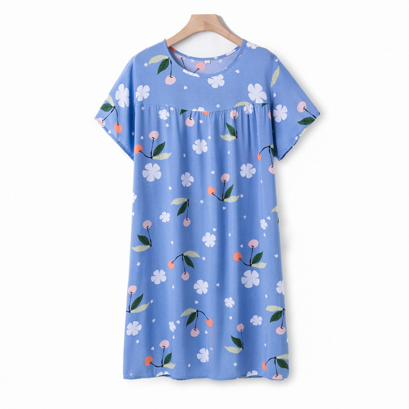 休闲睡裙女夏季薄款睡衣家居裙新睡袍/浴袍