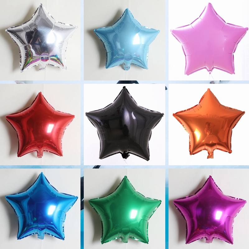 18寸标准色五角星铝箔气球生日派对婚礼布置五角星装饰氦气球飘空