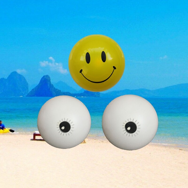6寸10寸加厚彩色黑眼睛微笑顶部笑脸球气球魔术造型制作卡通玩具