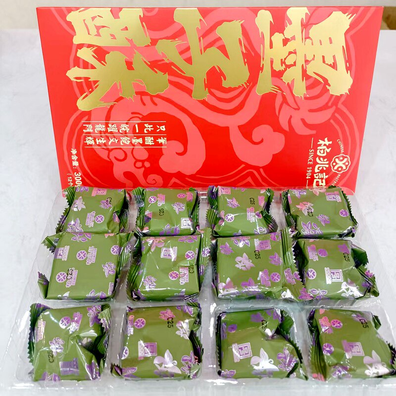 包邮安徽特产糕点喜点安庆柏兆记300克盒装墨子酥芝麻糕