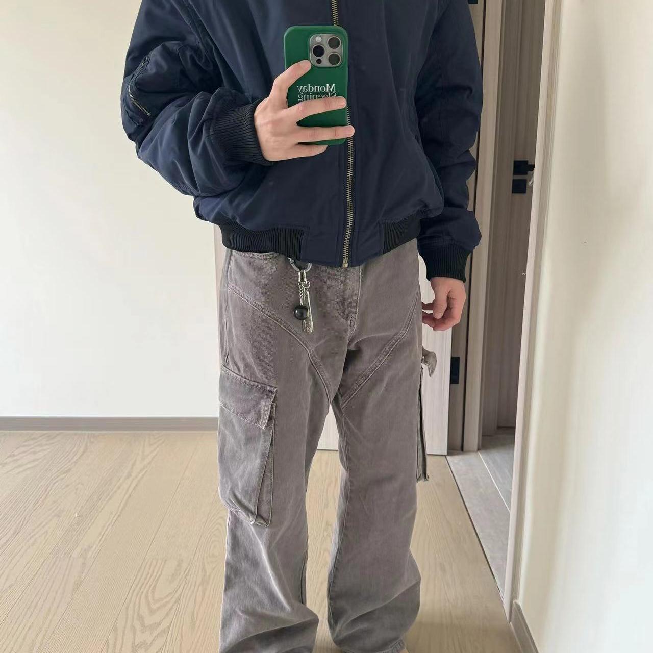 美式复古拼接冲锋衣棉服男款