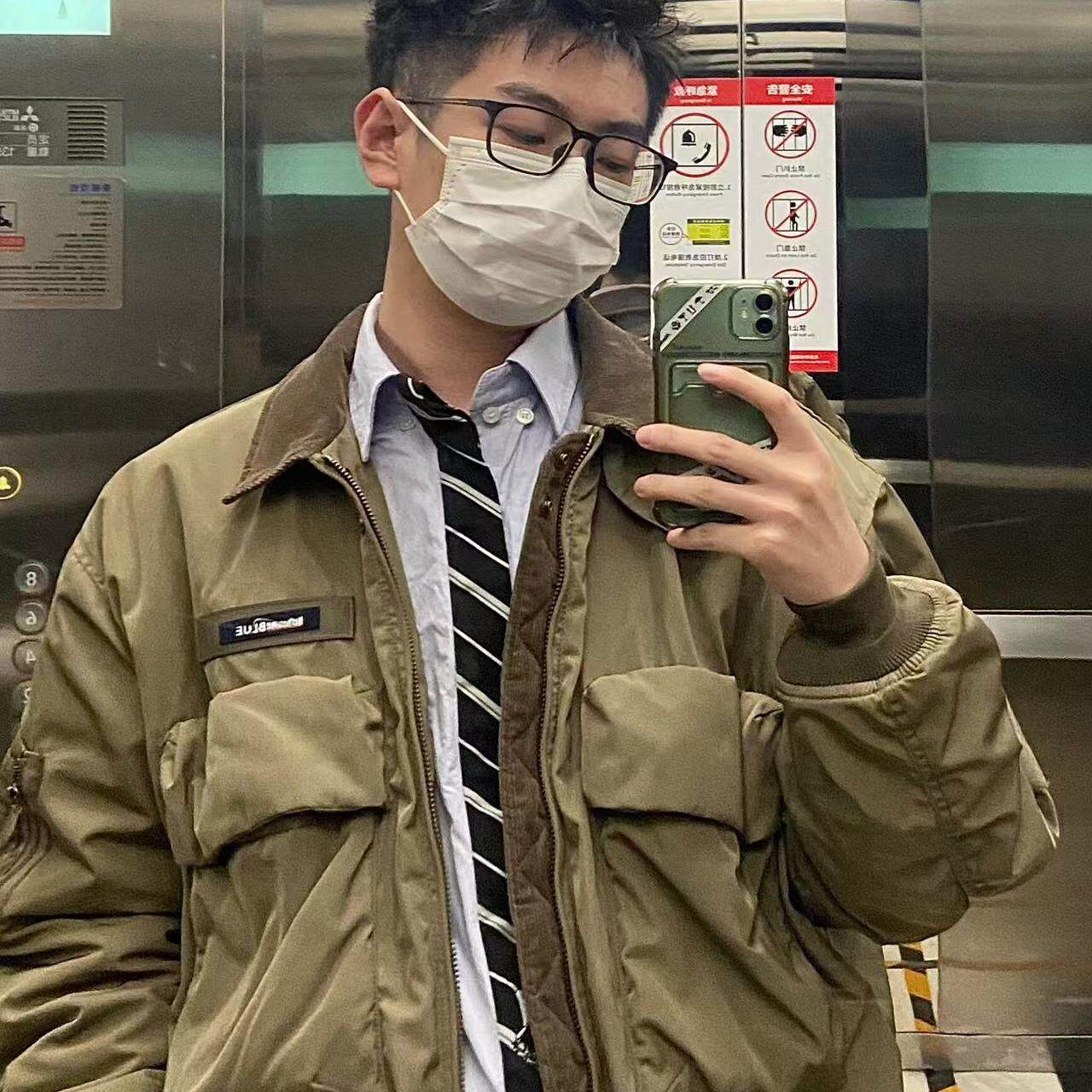 秋冬复古潮牌军绿色飞行员夹克棉服男款加厚保暖美式棒球服外套潮